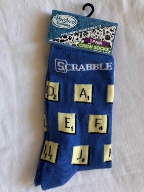 NEW Adult Scrabble Game Socks Hasbro Games